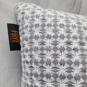 FRYE Decorative Embroidery Pillow From the 4 Piece Queen Quilt Set gray & white